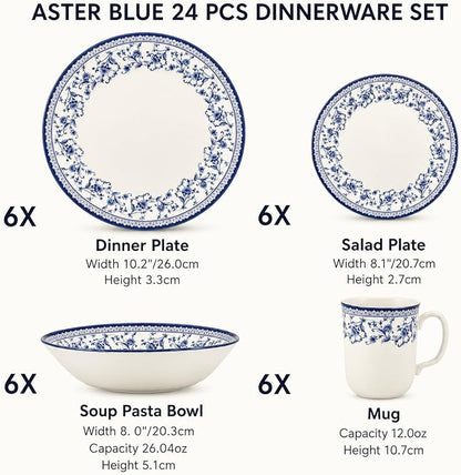 24-Piece Porcelain Dinnerware Set - Image 2