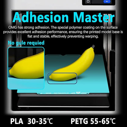 New Upgraded OMG Cool Plate for Snapmaker U1 3D Printer, 276x293mm Thicker Magnetic U1 Build Plate with Supertack Smooth Surface, Easy Release 3D Printer Hotbed for PLA PETG Printing