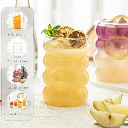 KEMORELA 18oz Wave Shape Beverage Glasses - Image 5