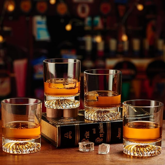 OPAYLY Whiskey Glasses Old Fashioned Glasses Set of 4 12oz Rocks Glasses Gift - Image 4