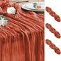 Cheesecloth Fall Table Runner Terracotta 10FT Boho Gauze, 3 Pack | 120 Inch by Wokceer