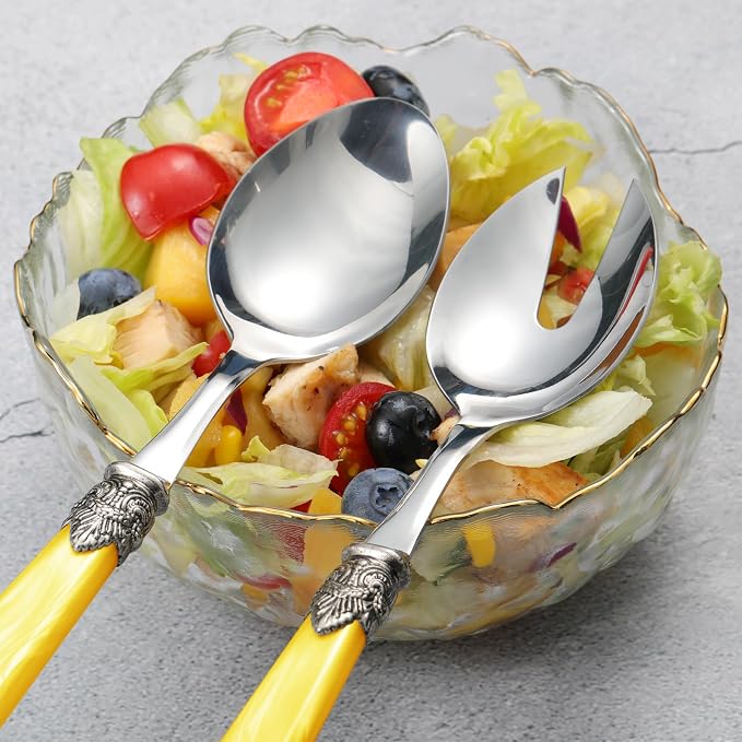 2-piece Salad Servers Stainless Steel Salad Serving Set Salad Fork and Spoon - Image 7