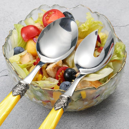 2-piece Salad Servers Stainless Steel Salad Serving Set Salad Fork and Spoon - Image 7
