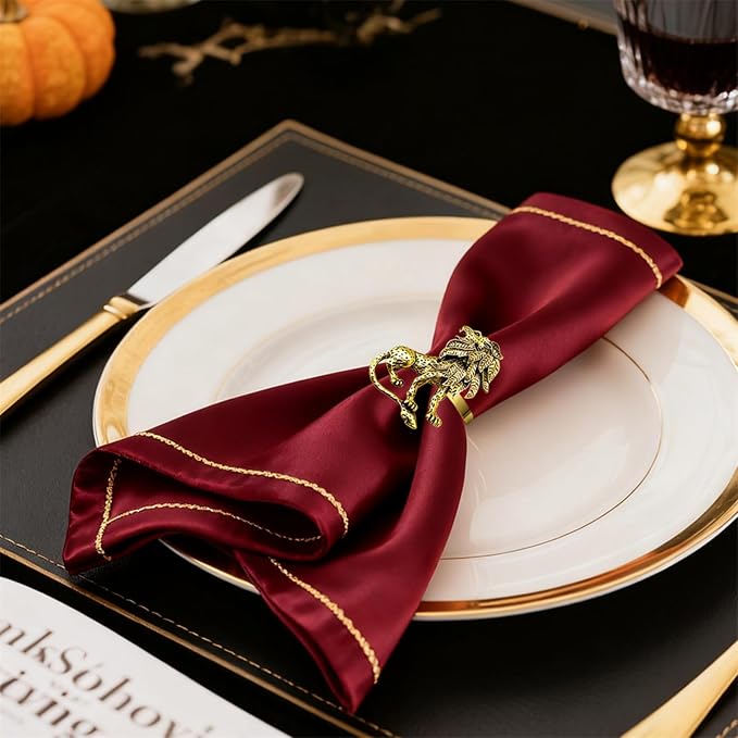 Animal Lion Napkin Rings Set of 6 Africa Leopard Napkin Holder - Image 4