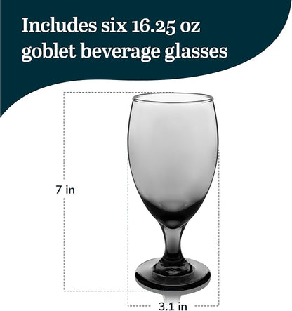 Libbey Classic Smoke Goblet Beverage Glasses, Smoothies & More - Image 3