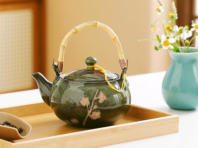 Traditional Japanese tea set, Kiln altered glaze Porcelain tea set - Image 8