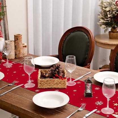 Christmas Table Runner 13x108 Inch, Xmas Trees Snowflakes Holiday Decorative - Image 8