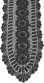 Cotton Handmade Crochet Lace Oval Table Runner Black 12x36 Inch by KEPSWET
