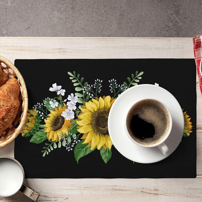 Fiokroo Sunflowers Wild Flowers Placemats Set of 4 Table Mats Table Tableware - Image 5