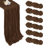 6 Pack Brown Cheesecloth Table Runner 35 x 120 Inch | Boho Gauze Cheese Cloth by Pepmily