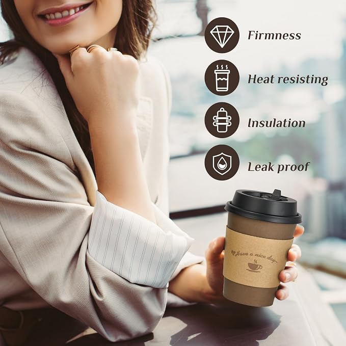 LITOPAK 100 Pack 12 oz Coffee Cups - Image 6