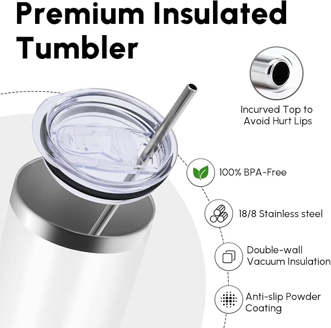 Volhoply 4 Pack Skinny Tumblers - Image 3