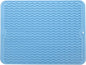 Silicone Dish Drying Mat for Multiple Usage,Easy clean,Eco-friendly,Heat-resistant Silicone Mat for Kitchen Counter or Sink,Refrigerator or drawer liner Light Blue L 16 inches x 12 inches