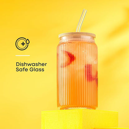 JoyJolt Fluted Glass Tumblers - Image 5