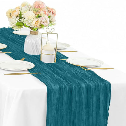 Teal Cheesecloth Table Runner 10FT Runner by Sunnyline