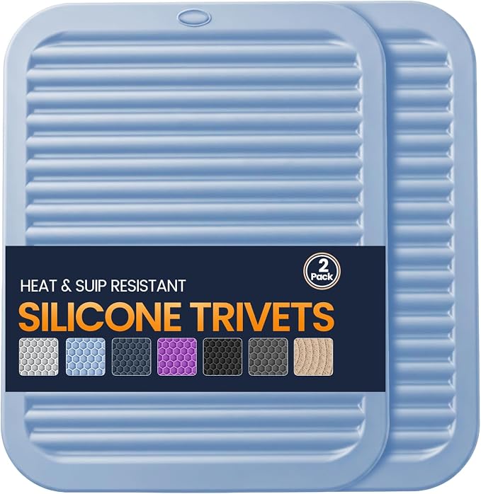 Silicone Trivet Mats 2 Heat Resistant Pot Holders Multipurpose Non-Slip Hot Pads by Unknown