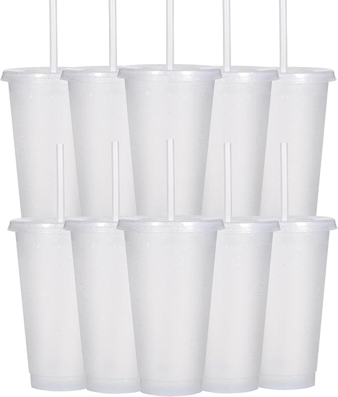 Suertestarry Tumbler with Straw and Lid, Water Bottle Iced Coffee Travel Mug Cup by Suertestarry