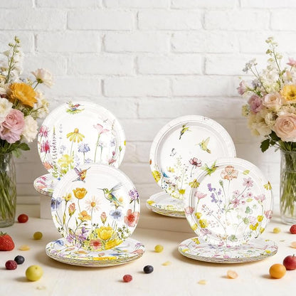 40 PCS Spring Floral Paper Plates - Image 5