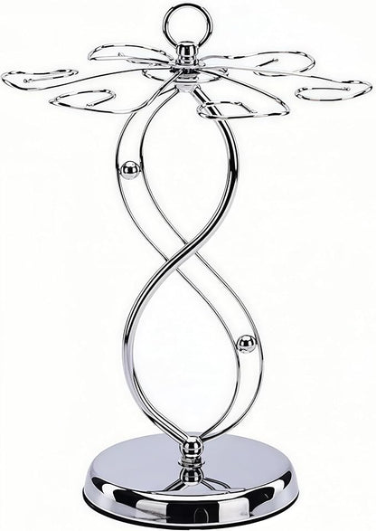 Wine Glass Holder Stand-Elegant Countertop Stemware Rack for 6 Glasses - Freestanding Stainless Steel Drying Organizer for Home Bar, Kitchen & Dining Table Decor
