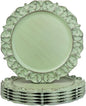 Green Charger Plates Set of 6, Decorative Table Plastic Chargers for Dinner Plates, Party, Wedding, Thanksgiving, Christmas, FD2GR