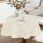 JIUZHEN Round Textured Table Cloth Linen Wrinkle Free Stain Resistant Farmhouse Decorative Circular Tablecloth for Kitchen, Dining, Party, Wedding, Outdoor Use (40 Inch Round,Champagne)