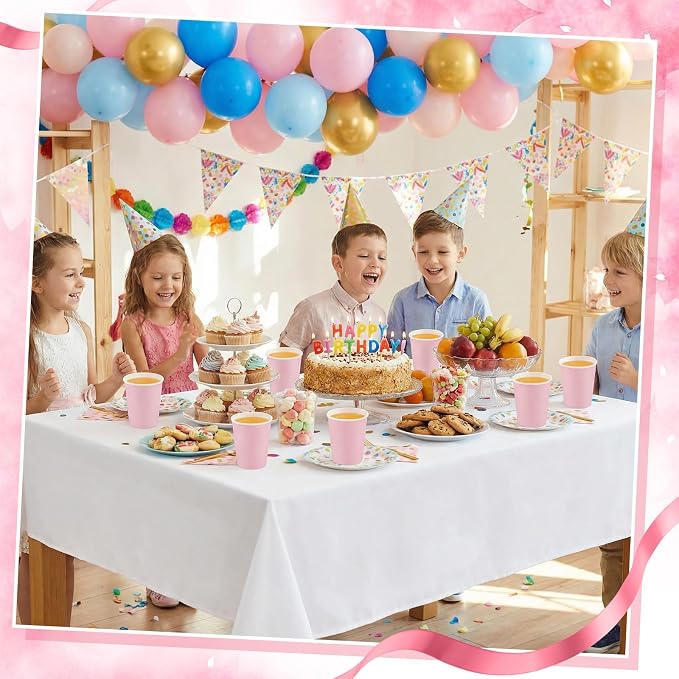 NatNarr 100 Pack Pink Paper Cup, 9oz Pink Party Cups Drinking Cups | Disposable - Image 5