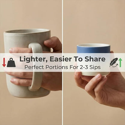 Ceramic Espresso Cups Small Modern Coffee Cup Thick Walled, Handleless - Image 5
