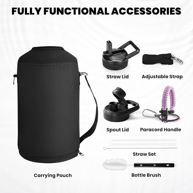RAYMYLO One Gallon Water Bottle Insulated 128 oz, Stainless Steel | Triple - Image 7