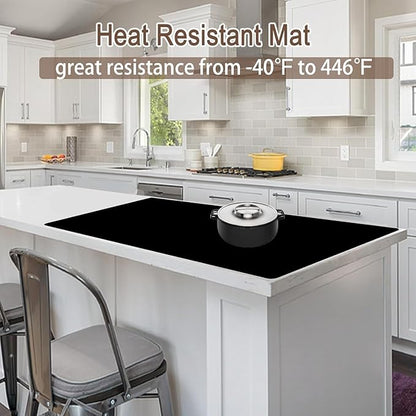 Silicone Mats for Kitchen Counter, 48"x32"(120cmx80cm) Large Heat Resistant Mat Kitchen Island Waterproof Countertop Protector Mat Nons-slip Extra Large Counter Mat, Lake Blue