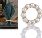 Decorative Napkin Rings Set of 6,Holders Decor Dinner Party,Wedding,Anniversary,Birthday,Table Decor Gift (Round Pearl)