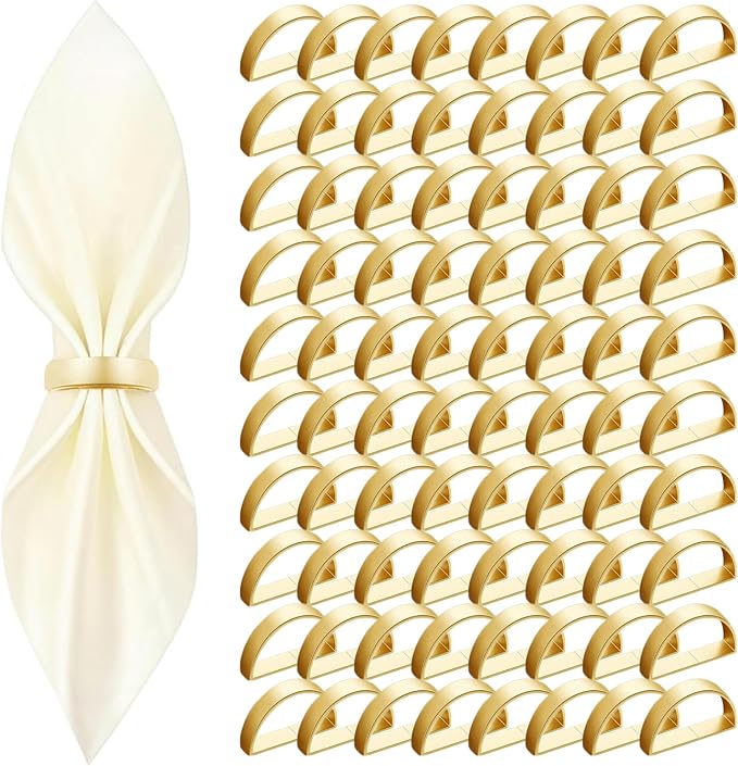 80 Pcs Gold Napkin Rings by Unknown