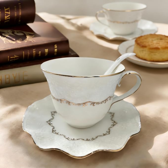 Tea Cup and Saucer Set for 1, 6.8 Oz | Coffee Cup - Image 8