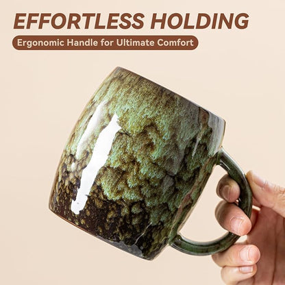 Unique Reactive Glaze Ceramic Coffee Mug - 14 oz Large Coffee Cup - Image 7