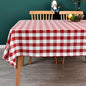 Gingham Tablecloth Rectangle Table Cloth Heavy Duty Cotton Checkered Table Cover for Spring Picnic Kitchen Dining(C-Red, 52x120 inch)