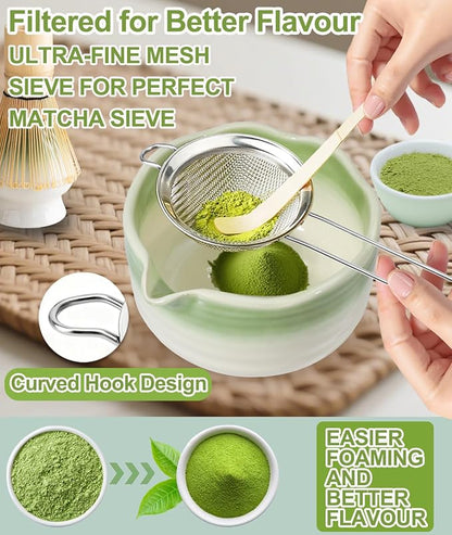 JBER Matcha Set, Whisk 100 Prongs, Sifter - Image 3