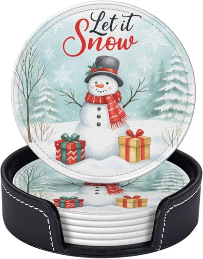 Winter Let it Snow Snowman Coasters by KiuLoam