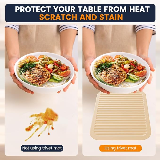 Silicone Trivet Mats 2 Heat Resistant Pot Holders Multipurpose Non-Slip Hot Pads - Image 5