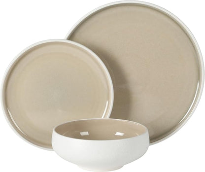 Gibson Elite Pacifco Beach Plates and Bowls Sets, 12-Piece Stoneware Dinnerware - Image 8