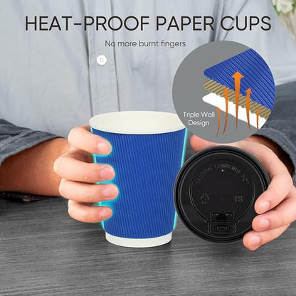 100 Pack 12 oz Disposable Coffee Cups - Image 3