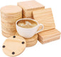 40 PCS Unfinished Blank Wooden Coasters by Geytetqi