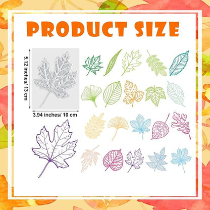 Wonderjune 20 Pcs Leaf Rubbing Plates 3.94 x 5.12 Inches Texture Art Supplies Texture Plates for Home, 20 Style
