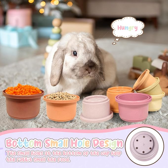 8 Pcs Stacking Cups for Small Animal Toys, Nesting Rabbit Toys of Different - Image 3