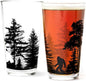 Pint Glasses by Black Lantern – Beer Glasses for Craft Beer Enthusiasts - Set of Two 16oz. Glasses - Bigfoot in the Forest Cocktail and Drinking Glasses - Bigfoot Lover Gifts