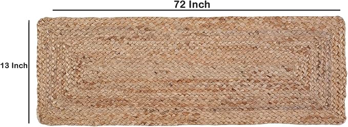 Pack of 1 Handwoven Rectangle Jute Braided Table Runner 13 x 72 Inch, 100% - Image 2