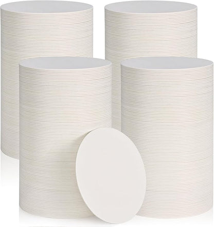 400 Pieces Disposable Paper Coasters, GOH DODD Thickened (1.5MM) 4 Inch Bar Coasters Bulk Absorbent Cardboard Blanks for Drinks DIY Arts Crafts Wedding Party Gifts Education, White, Round