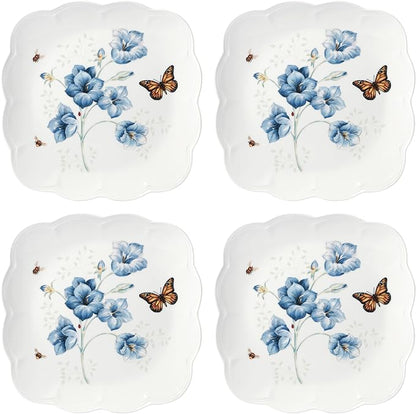 Lenox 894309 Butterfly Meadow Square 4-Piece Dinner Plates by Lenox
