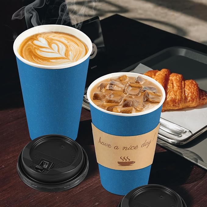 Clawsoff 500 Pack 16 oz Disposable Paper Coffee Cups - Image 5