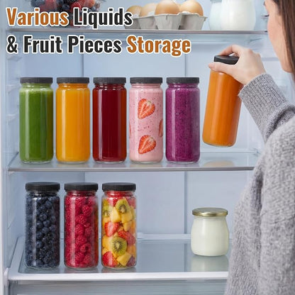 8 Pack 16OZ Glass Juice Bottles - Image 5