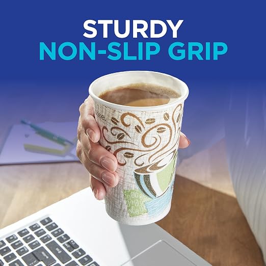 Dixie PerfecTouch 8 oz Paper Coffee Cups By GP PRO, Coffee Haze Design - Image 8