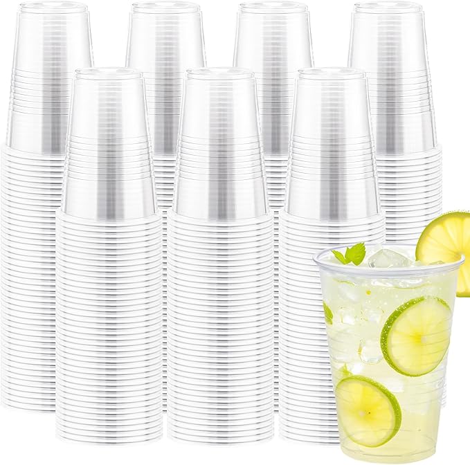 Lamosi 1000 Pack 12 oz Clear Plastic Cups, 12 Ounce Disposable Drinking Cups | by BuyNow
